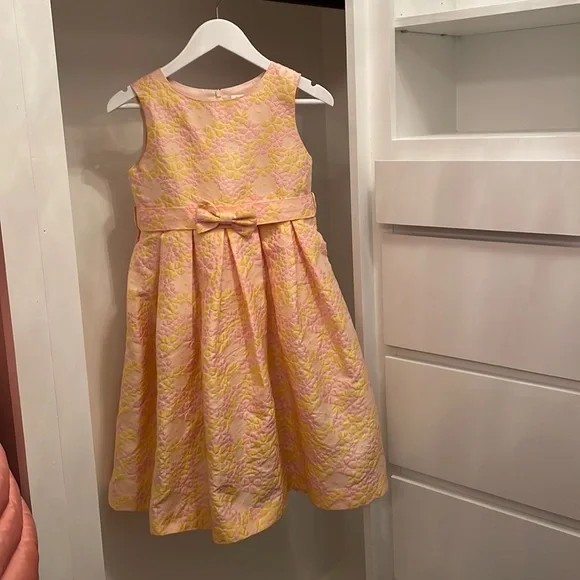 Rachel Riley Dresses | Sparkle Floral Damask Dress | Color: Pink/Yellow | Size: 8g | Ktsportslaw's Closet